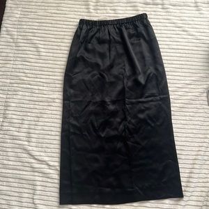 Black satin work skirt
